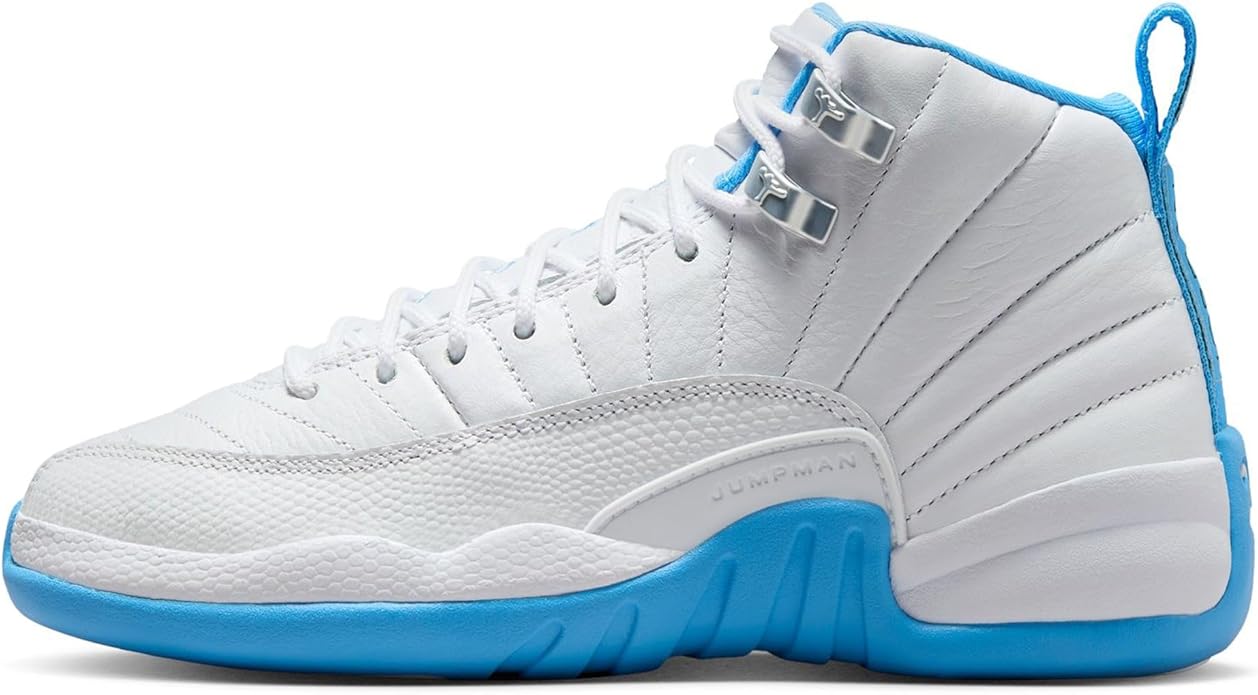 Big Kid's Jordan 12 Retro "Melo" White/University Blue (153265 112)