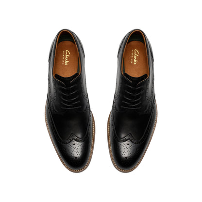 Clarks Mens Shoe CraftRemi Tip Black Leather
