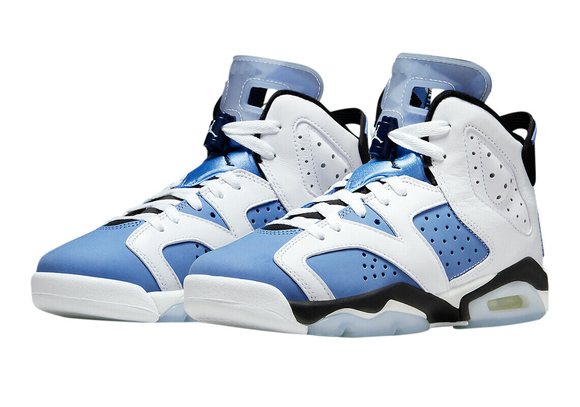 Big Kid's Jordan 6 Retro "UNC" University Blue/White-Black (384665 410)