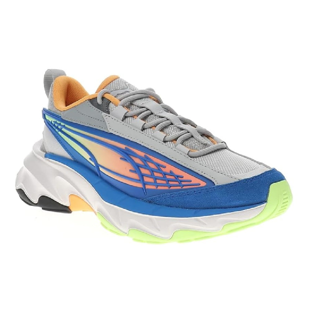 Big Kid's Puma Carbon Flares JR Blue-Gray-Clementine (400674 01)