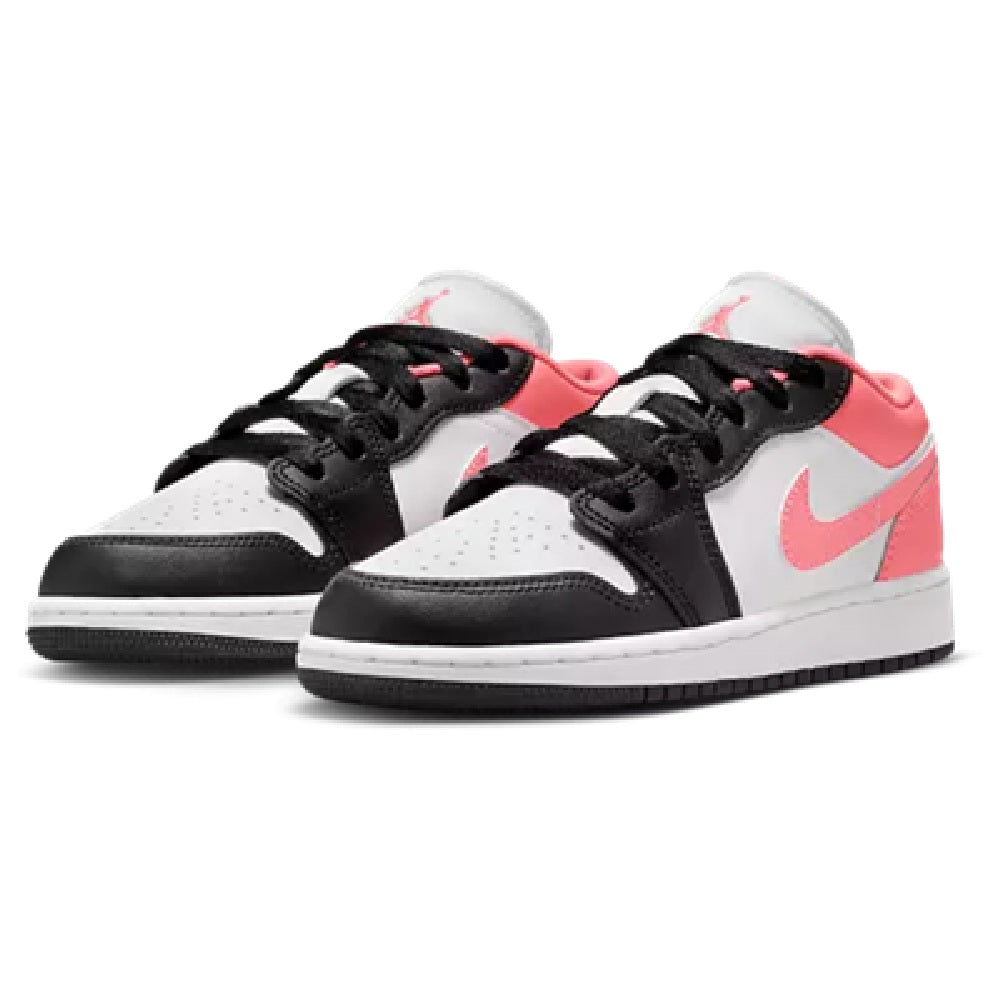 Big Kid's Jordan 1 Low Black/Pink Gaze-White (553560 025)