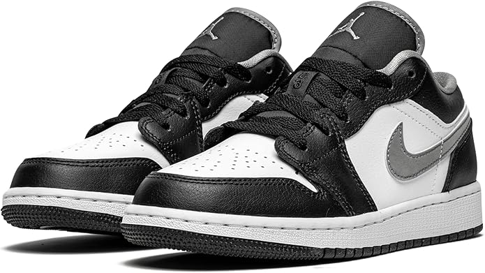 Big Kid's Jordan 1 Low Black/Particle Grey-White (553560 040)