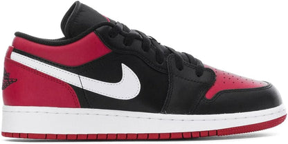 Big Kid's Jordan 1 Low Black/Gym Red-White (553560 066)