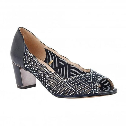 Lotus Womens Shoe Immy Navy/Diamante