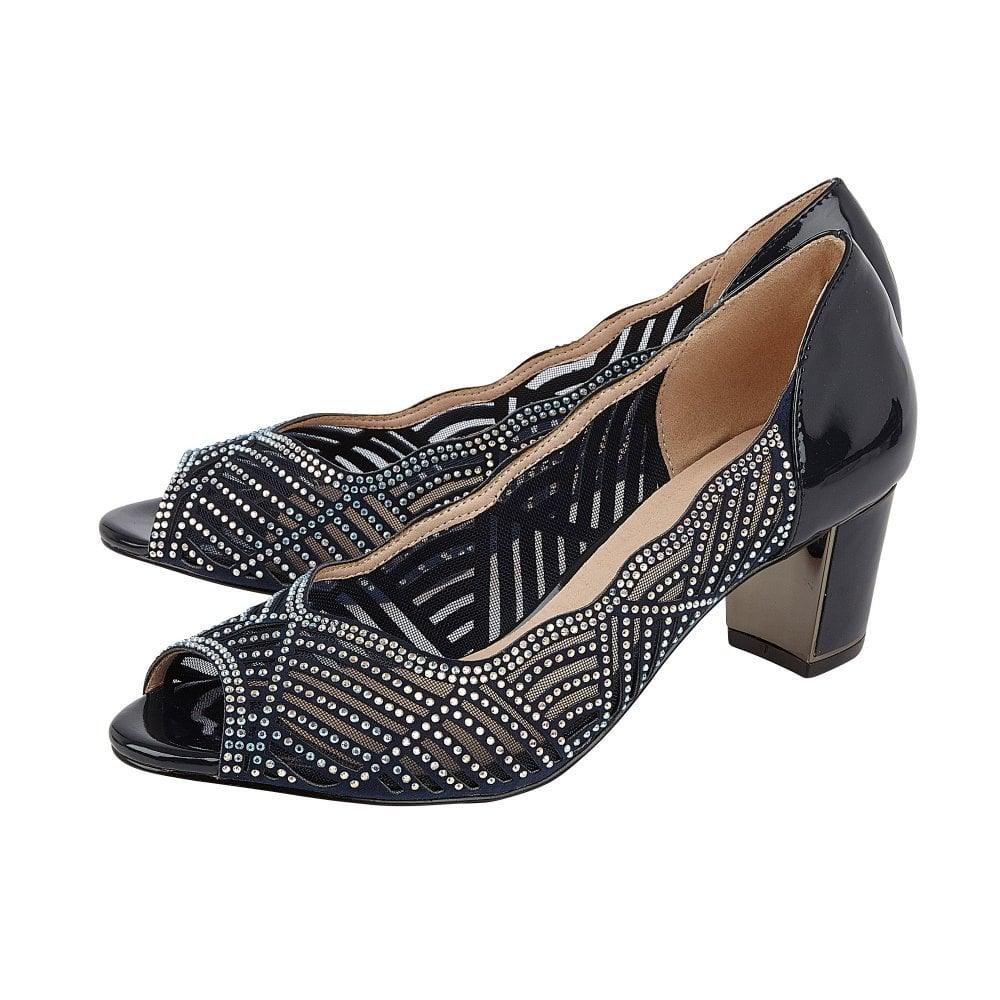 Lotus Womens Shoe Immy Navy/Diamante