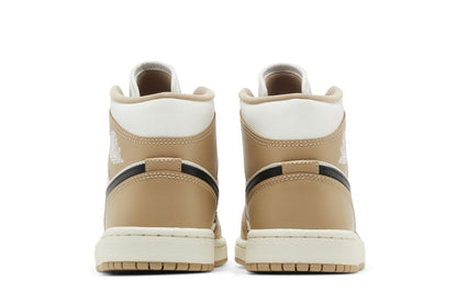 Women's Air Jordan 1 Mid Sail/black-desert (bq6472 103) Sneakers - Premium Brand Shoes for Men and Women