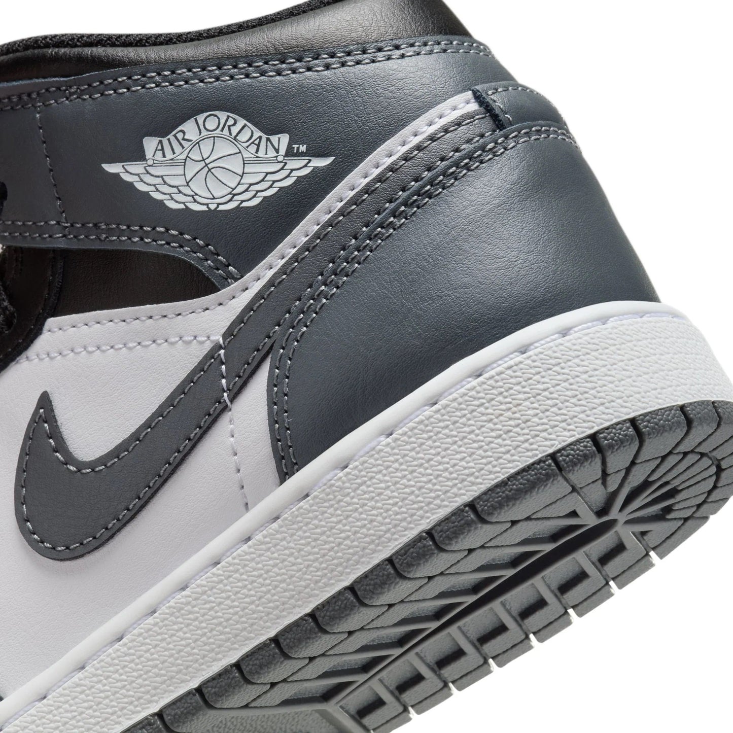 Big Kid's Jordan 1 MID Black/Iron Grey-White (DQ8423 001)