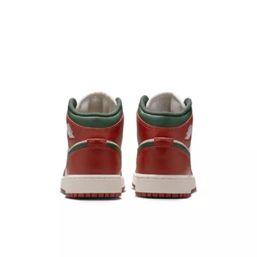 Big Kid's Jordan 1 Mid Sail/Midnight Green (DQ8423 105)