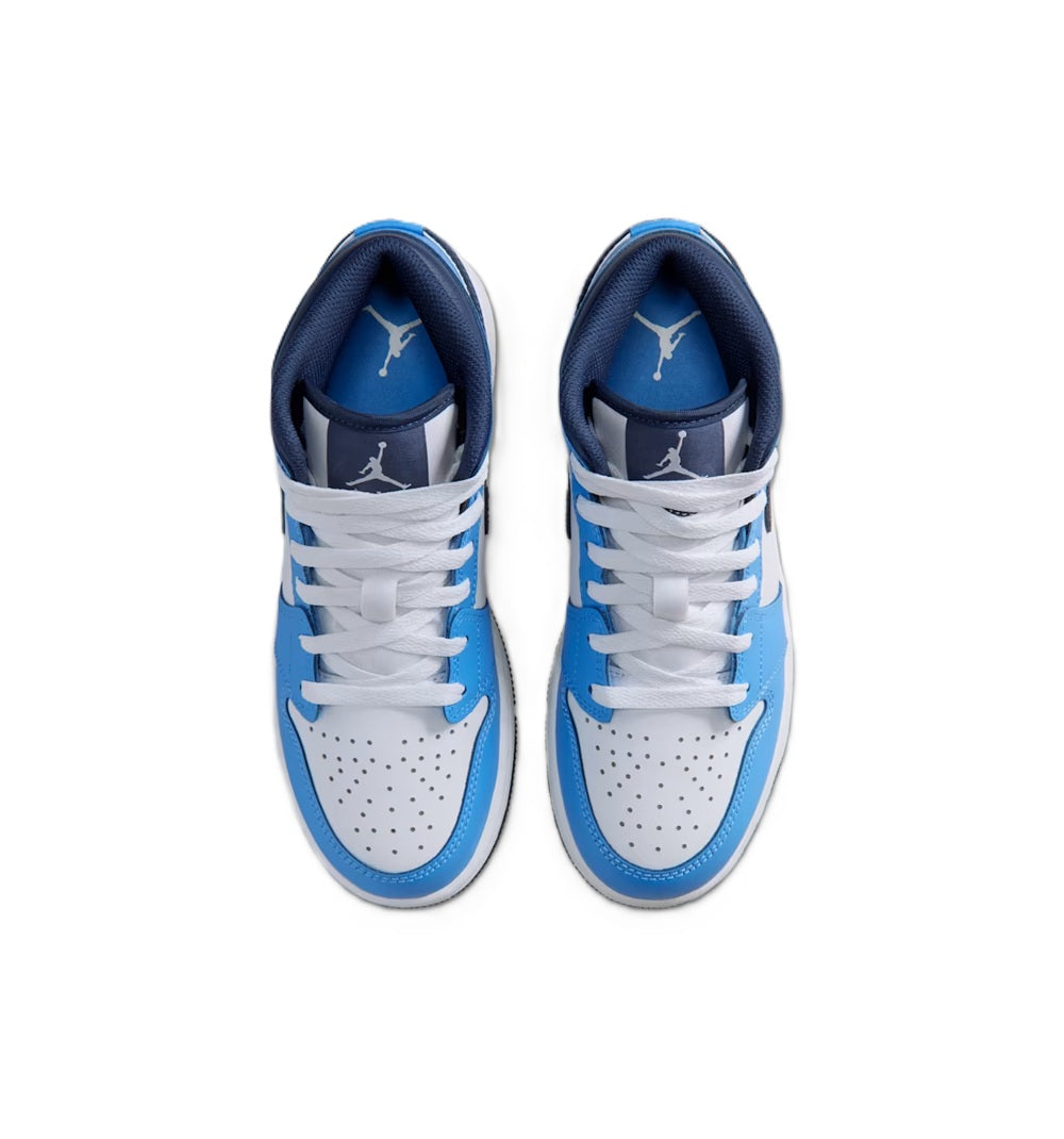 Big Kid's Jordan 1 Mid University Blue/Midnight Navy (DQ8423 405)