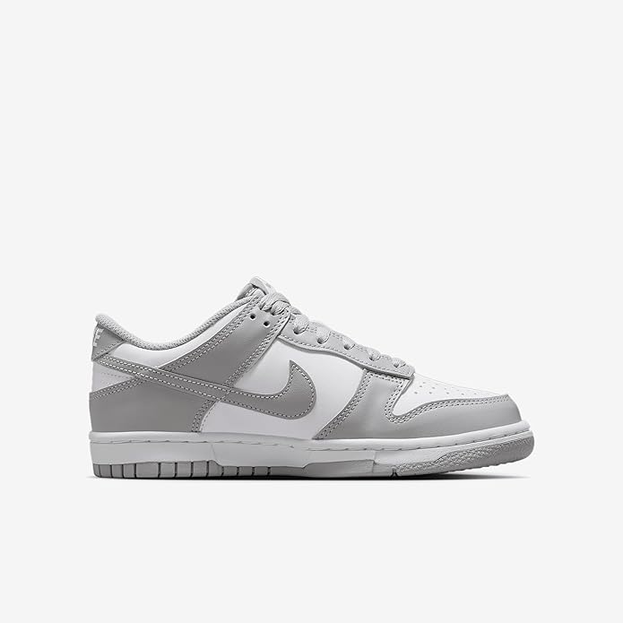 Big Kid's Nike Dunk Low White/Lt Smoke Grey-White (FB9109 123)