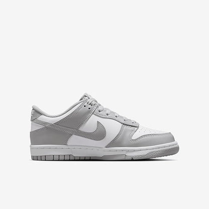 Big Kid's Nike Dunk Low White/Lt Smoke Grey-White (FB9109 123)