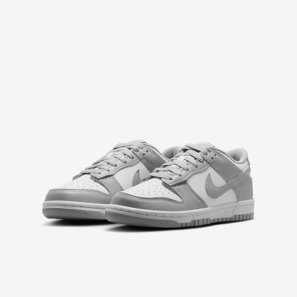 Big Kid's Nike Dunk Low White/Lt Smoke Grey-White (FB9109 123)
