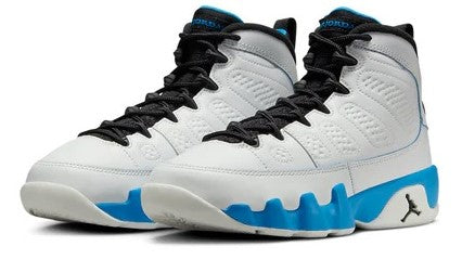 Big Kid's Jordan 9 Retro "Powder Blue" Summit White/Black (FV0143 101)