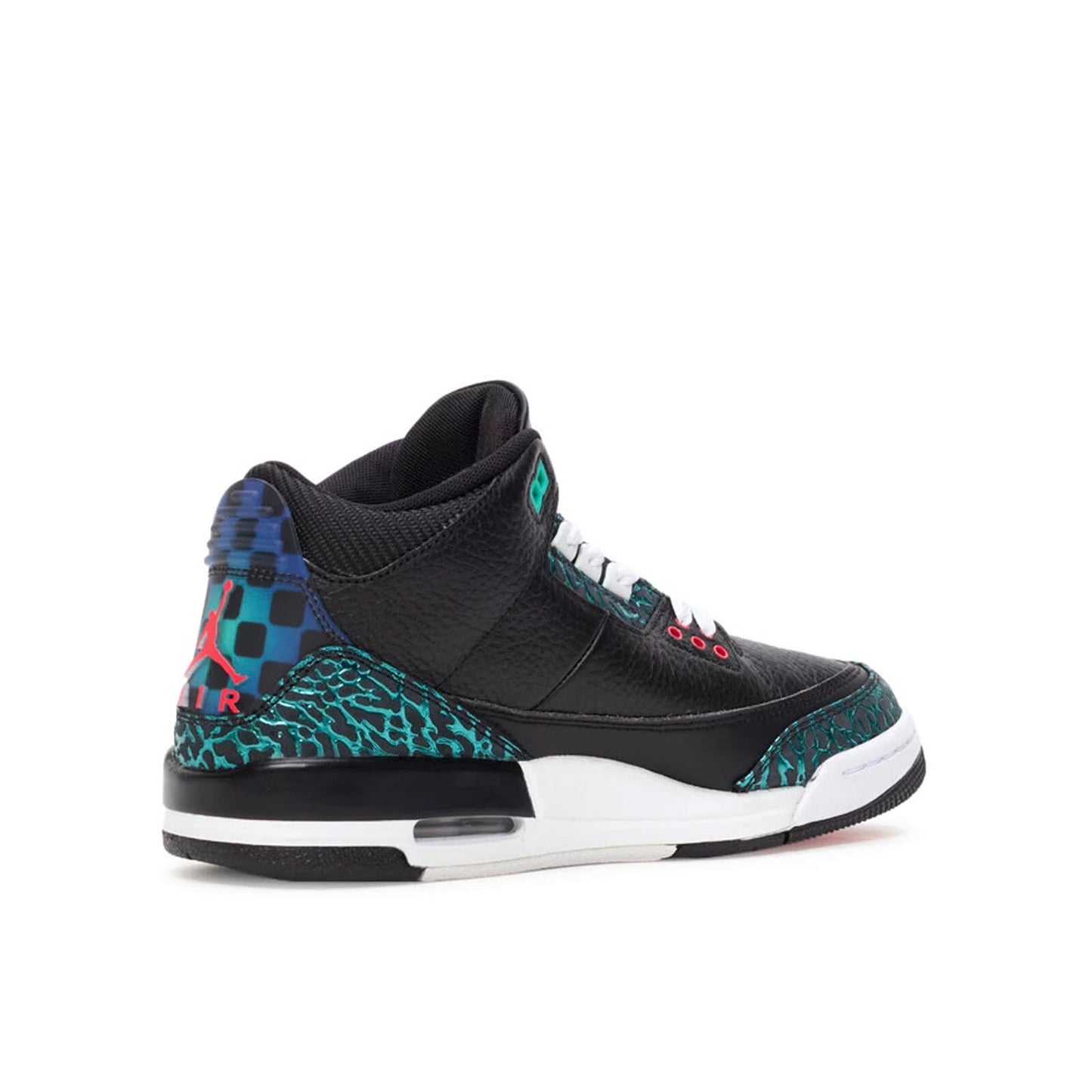 Big Kid's Jordan 3 Retro "Moto" Black/Siren Red-Hyper Jade (FV5437 001)