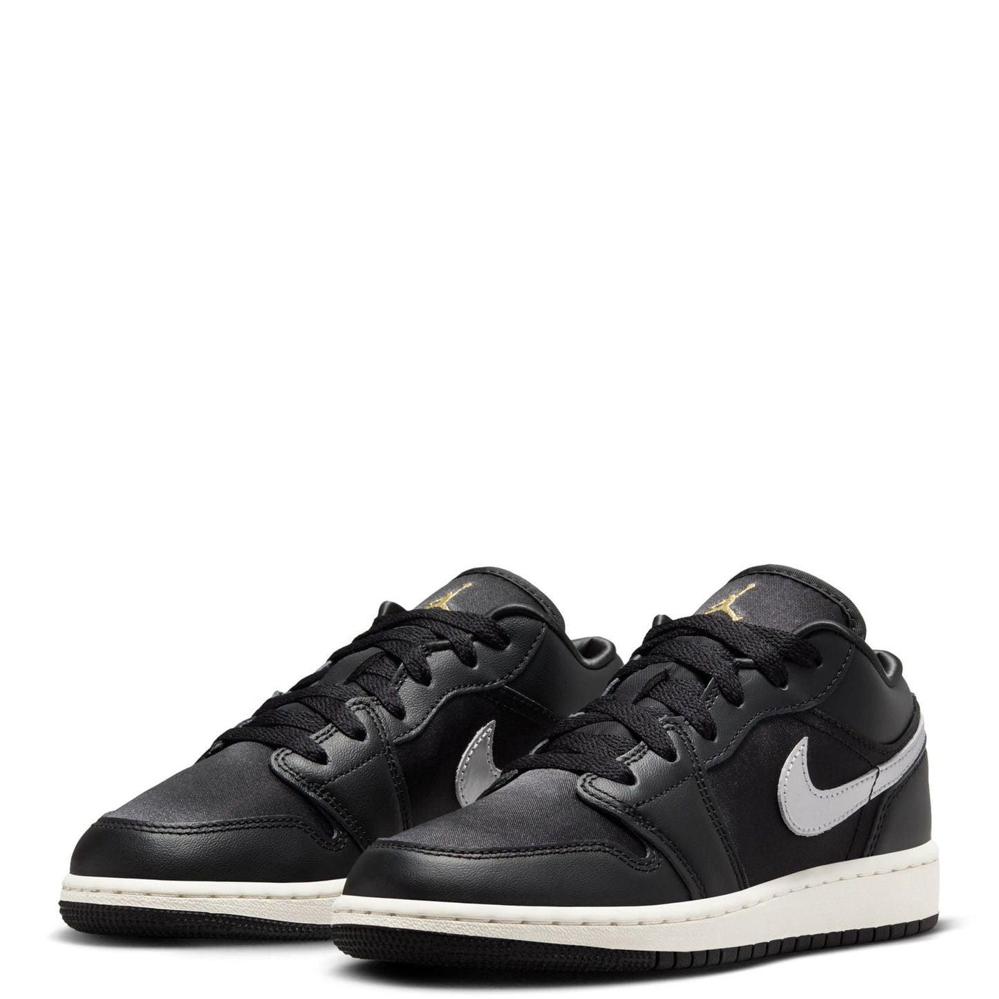 Big Kid's Jordan 1 Low SE Black/Metallic Silver-Sail (FZ3921 001)