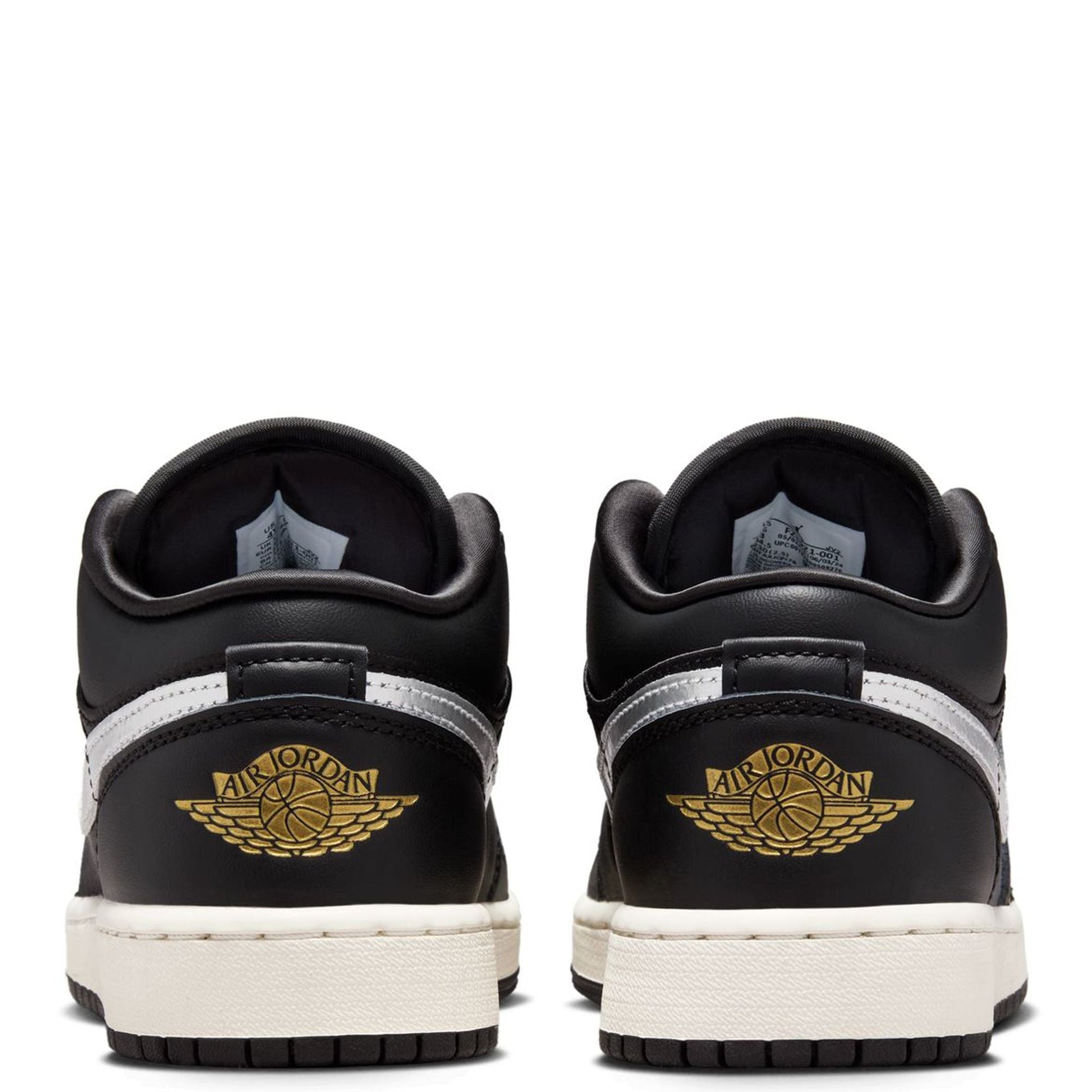 Big Kid's Jordan 1 Low SE Black/Metallic Silver-Sail (FZ3921 001)
