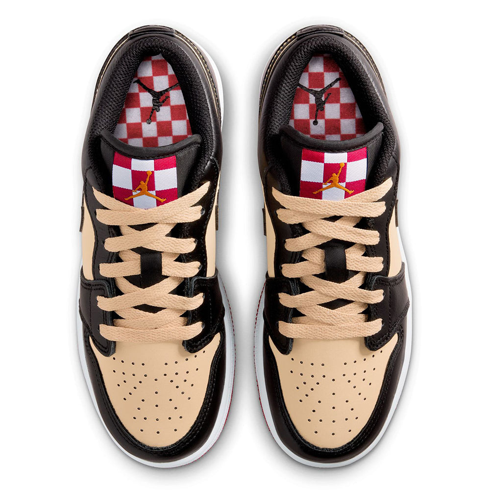 Big Kid's  Air Jordan 1 Low SE "Pizza" Sesame/Black-Fire Red-White (HQ2016 200)
