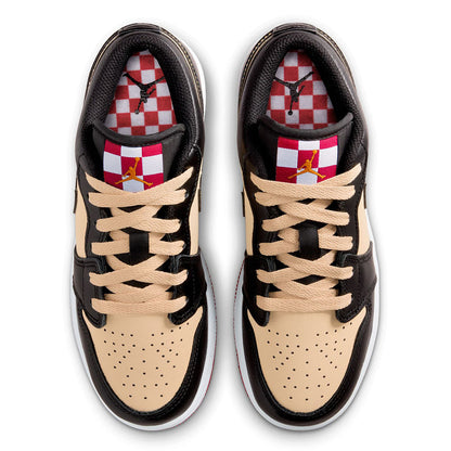 Big Kid's  Air Jordan 1 Low SE "Pizza" Sesame/Black-Fire Red-White (HQ2016 200)