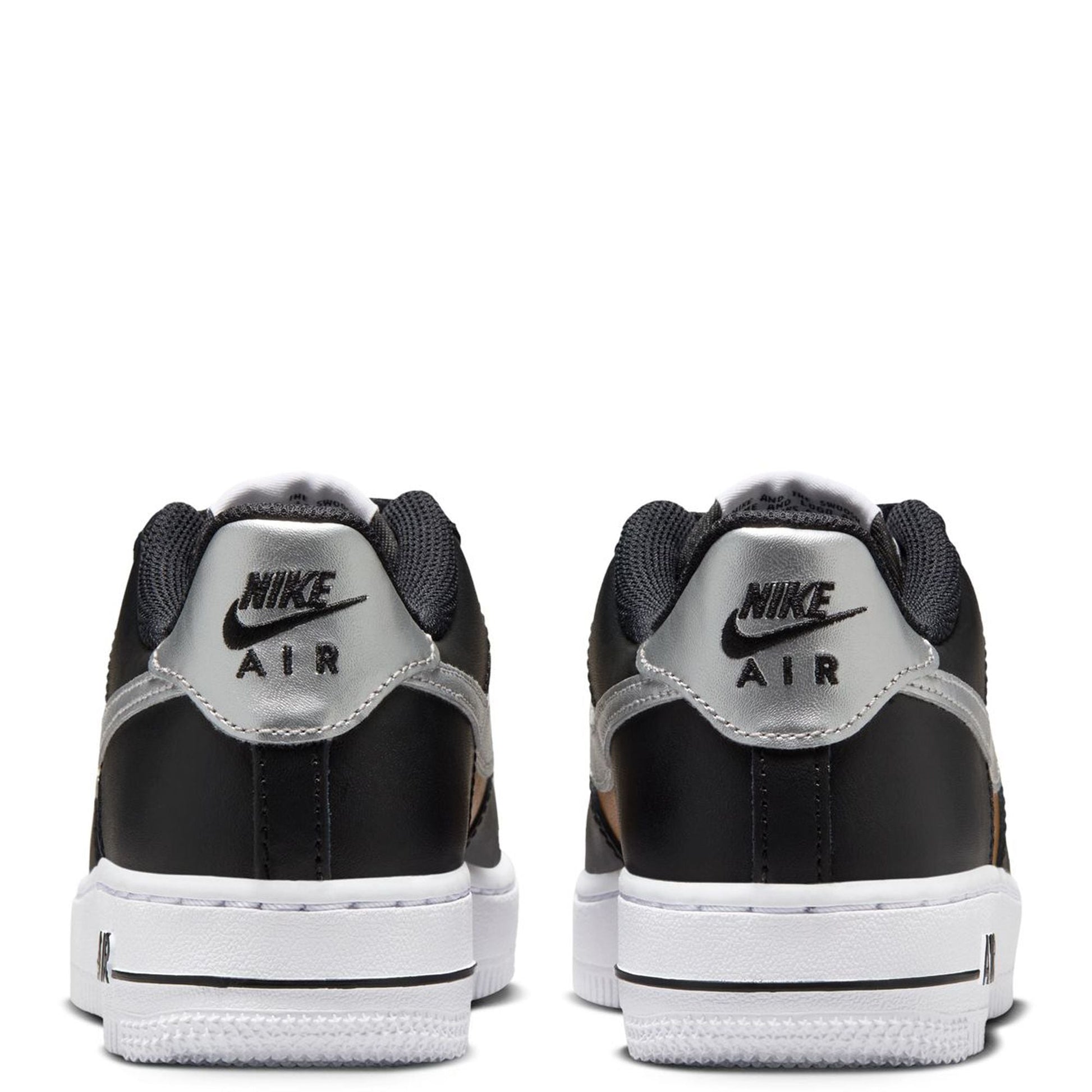 Big Kid's Nike Force 1 BG Black/Metallic Silver-White (HV0937 010)
