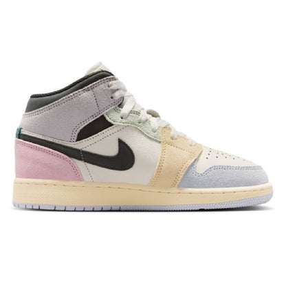 Big Kid's Jordan 1 Mid SE Sail/Ice Jade-Anthracite (IB7053 100)