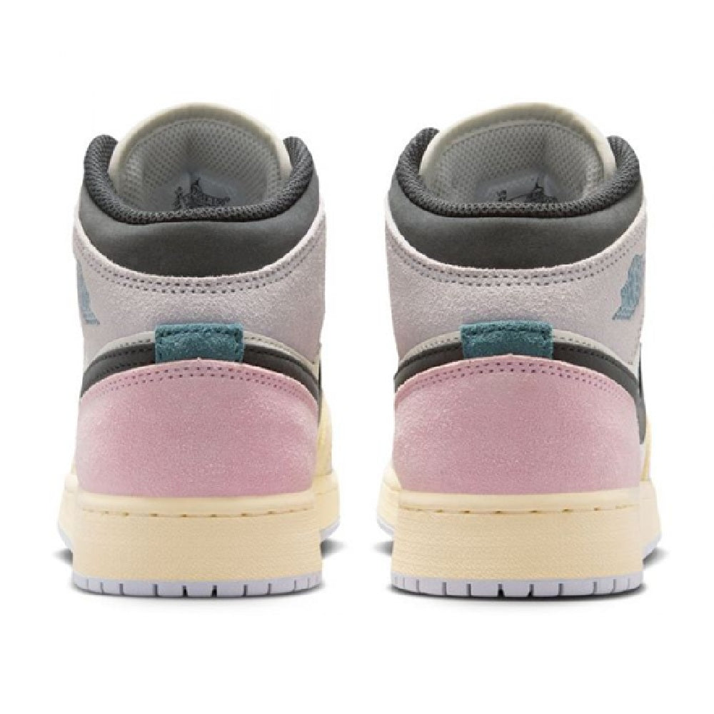Big Kid's Jordan 1 Mid SE Sail/Ice Jade-Anthracite (IB7053 100)