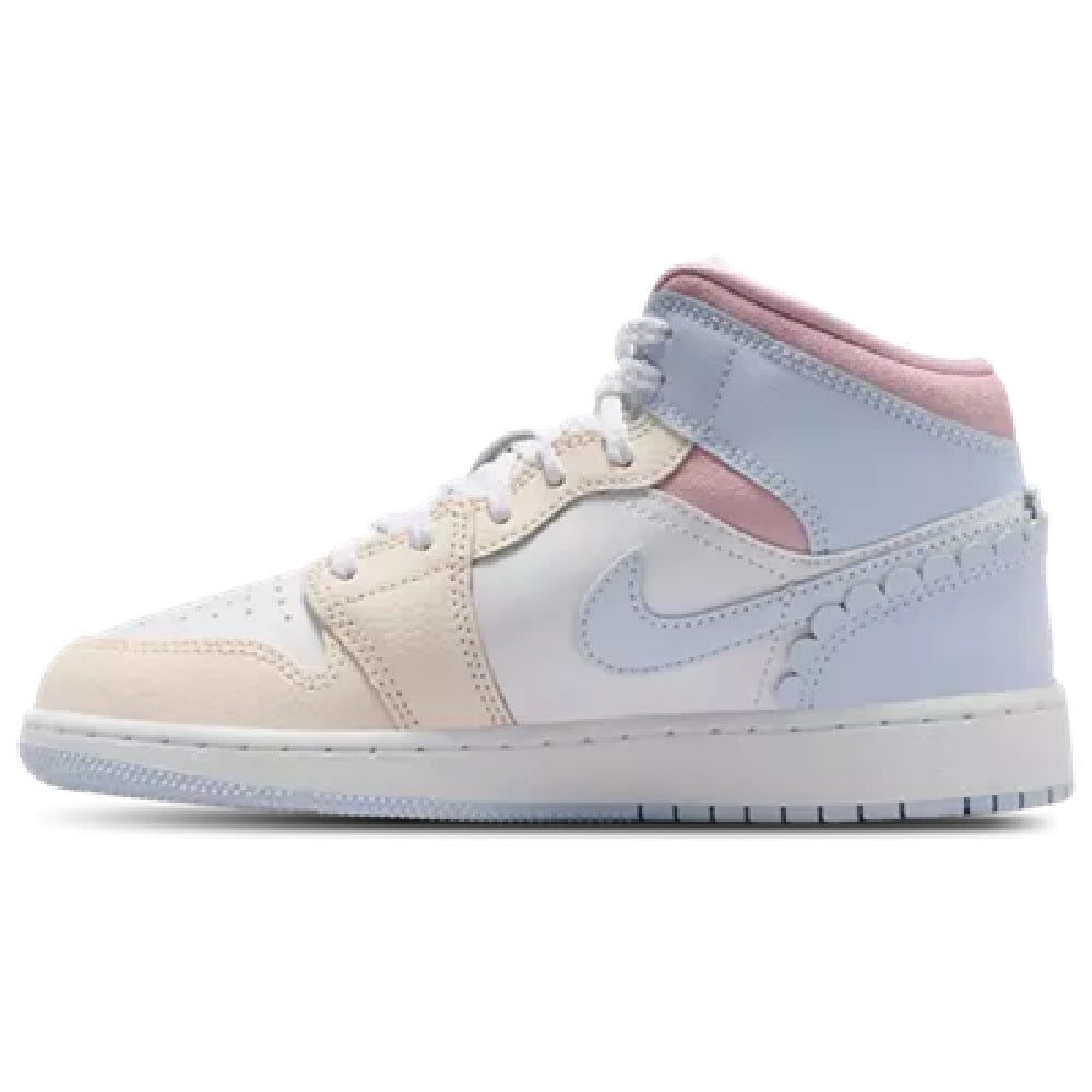 Big Kid's Jordan 1 Mid SE Half Blue/Half Blue-Pale Ivory (IB7507 403)