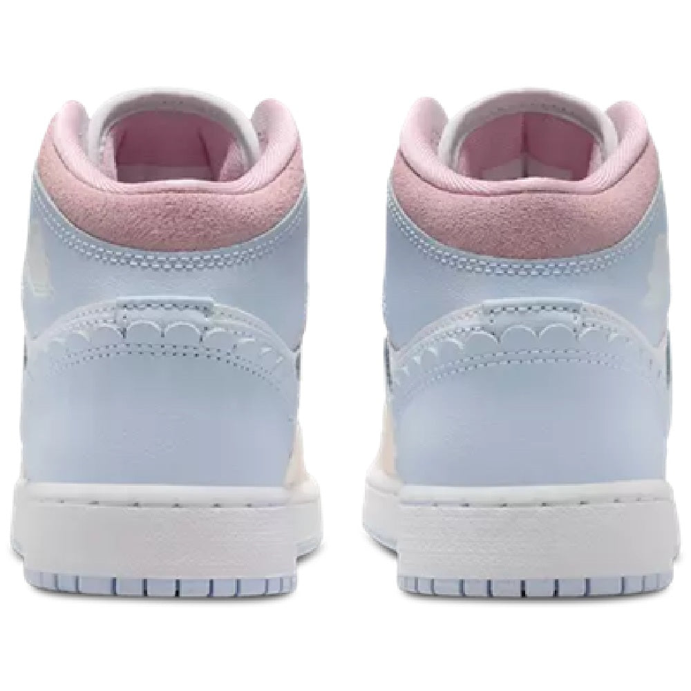 Big Kid's Jordan 1 Mid SE Half Blue/Half Blue-Pale Ivory (IB7507 403)