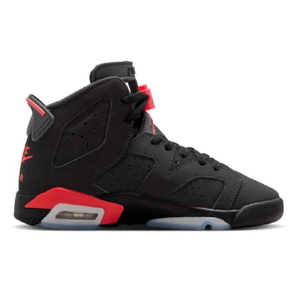 Big Kid's Jordan 6 Retro "Infrared Salesman" Black/Lt Crimson (IQ1275 001)