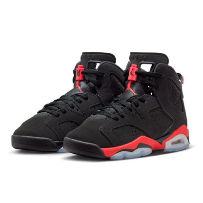 Big Kid's Jordan 6 Retro "Infrared Salesman" Black/Lt Crimson (IQ1275 001)